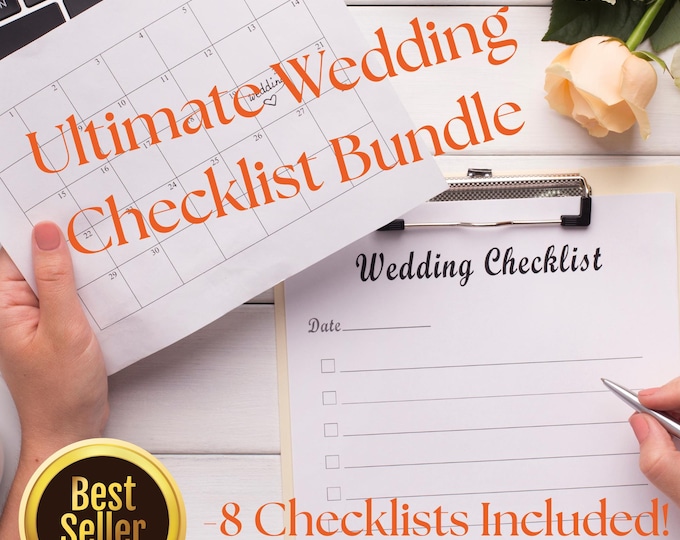 Wedding Checklist Bundle, Bridal Planning Organizer, To Do List Printable, Stress-Free Preparation, Wedding Planner, Bride To Do List