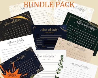 Newlyweds Advice Cards Bundle Pack | Wedding Guestbook Alternative for Wedding or Bridal Shower, Heartfelt Marriage Tips and Humor