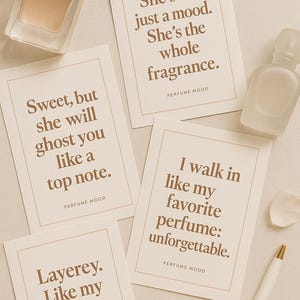 Cartes d'affirmation inspirées du parfum – Doux, cool, féminin | Citations positives imprimables pour femmes et adolescents | Art mural numérique Amour de soi
