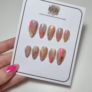 Abstract press on nails , glue on nails , stick on nails , false nails , fake nails