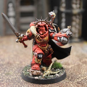 Beautifully Painted Blood Angels Captain in Gravis Armor
