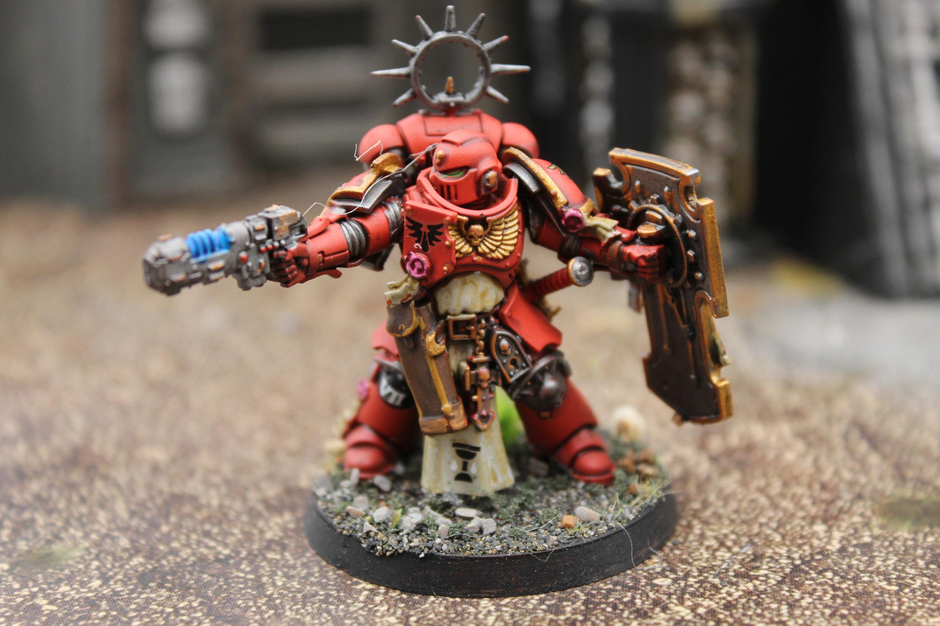 Beautifully Painted Blood Angels Lieutenant with Storm Shield