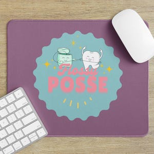 Flossy Posse Dental Mousepad Dentist Hygienist Assistant Gift Tooth Office Decor Dental Staff Desk Accessory