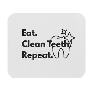 Dental Care Mouse Pad, Cute Mouse Pad for Dentists, Office Decor, Gift for Dental Hygienist, Fun Work Desk Accessory, Clean Teeth Repeat