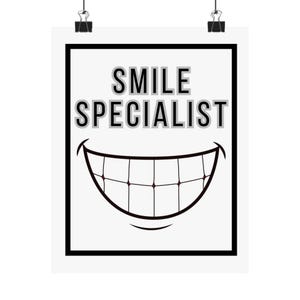 Cheerful Smile Specialist Poster, Motivational Wall Art, Dentist Office Decor, Fun Gift for Dental Professionals, Kids Room Decoration