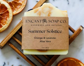 Summer Solstice | Orange Lavender Coconut Milk Citrus Botanical Handmade Soap