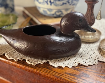 Vintage Ceramic Duck Planter 11" outdoorsy decor
