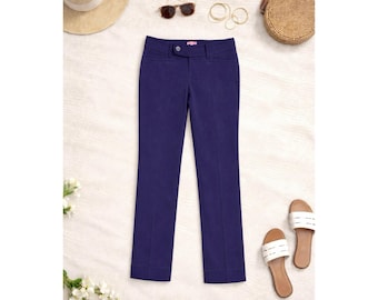 Pantalones tobilleros azul marino para mujer de Lilly Pulitzer, talla 8, pantalones de trabajo clásicos a medida