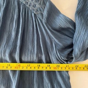 Free People Canyon Rose V-Neck Peasant Blouse Blue Small Flowy Soft girl image 10