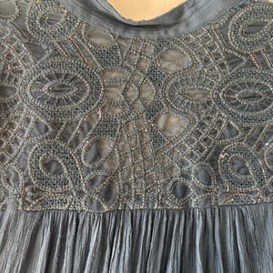 Free People Canyon Rose V-Neck Peasant Blouse Blue Small Flowy Soft girl image 7