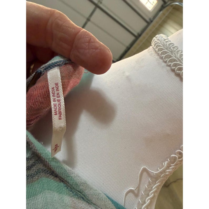 Sukienka Free People Freebird w paski z bawełny gazowej w kolorze turkusowo-różowym, zwiewna, boho, festiwalowa zdjęcie 7