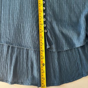 Free People Canyon Rose V-Neck Peasant Blouse Blue Small Flowy Soft girl image 11