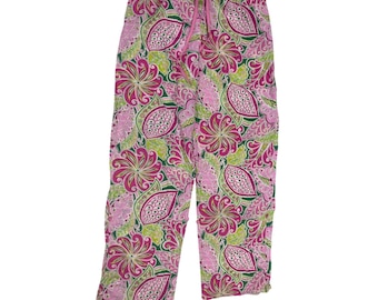 VERA BRADLEY Retired Lounging Pants Sm Pink Green Light Cotton Comfy cotton