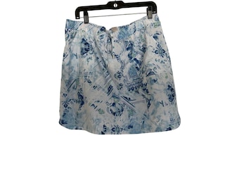 Chico's Zenergy 3 Blue Paisley Geometric Athletic Skort Short pocket golf tennis