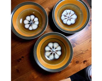 Electra Ceramic Jupiter 9006 Stoneware Bowls Set of 3 Japan MCM  Boho  earthy