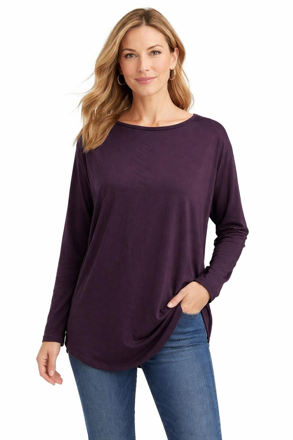 J.jill Fit Performance Long Sleeve Tee Women's XL Petite Plum