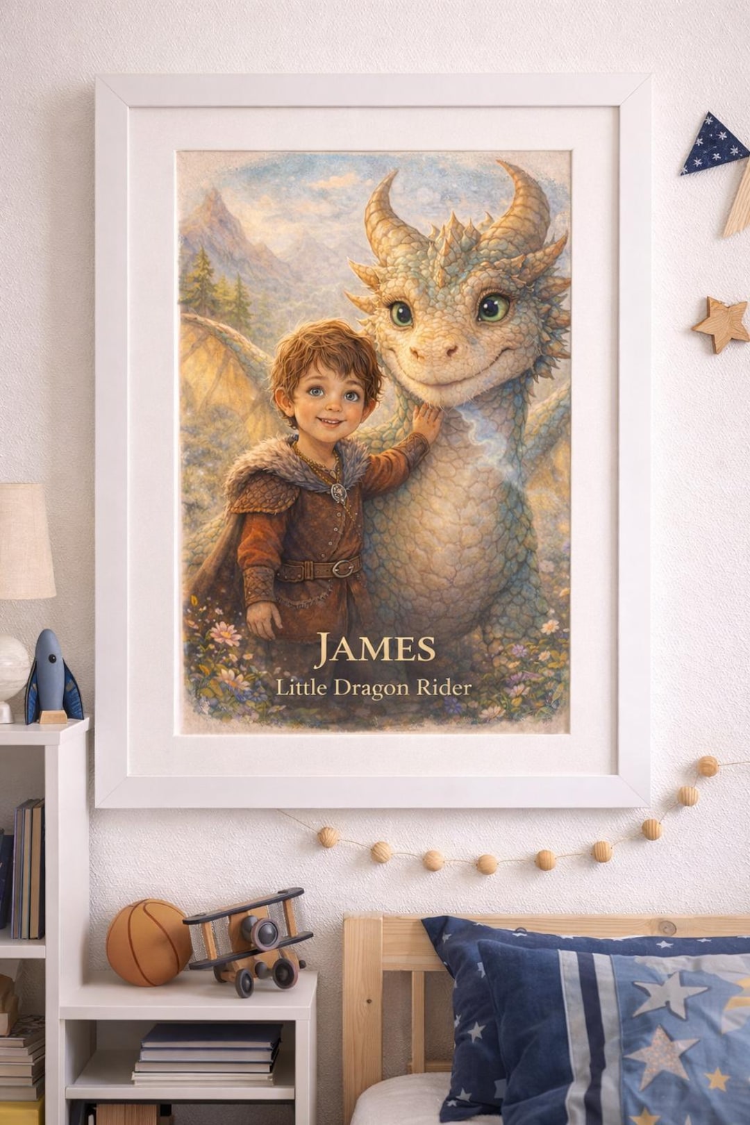 Personalized Dragon Rider Wall Art | Custom Name Fantasy Print for Kids ...