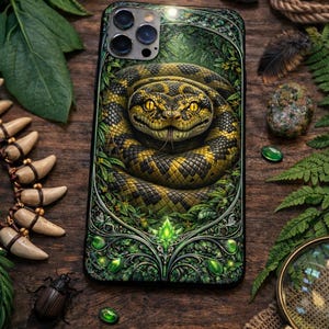 Coque de portable serpent Anaconda pour Samsung Galaxy et Google Pixel - motif serpent de la jungle, art animalier exotique, coque de protection solide