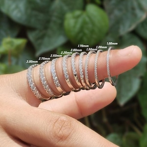 Sterling Silver Moissanite Eternity Band | Round Cut Stackable Ring