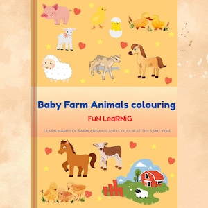 Libro para colorear imprimible de animales de granja para todas las edades: 12 lindas páginas para colorear - Descarga instantánea en PDF