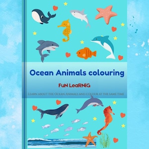 Ocean Animals Coloring Book for Kids – 12 Fun Sea Creatures Pages | Educational Marine Life Activity | Printable PDF