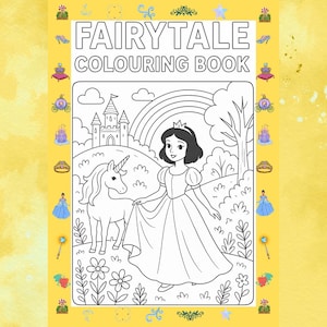 Classic Fairytale Colouring Book | Digital Download | Printable Colouring Pages | Kids Activity | Fairy Tale Colouring | Instant PDF