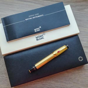 Montblanc Boheme Gold Plated Rouge Fountain pen -Red Synthetic Ruby Gemstone - 18K-750 Gold F Nib - Boxed - Early 2000&#39;s - Wonderful Gift