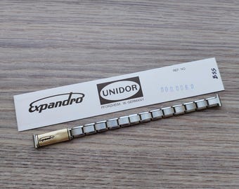 Pulsera vintage de acero flexible Expandro de 10 mm para mujer, tallas raras, de Alemania Occidental, años 60