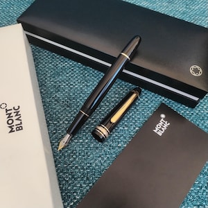 Vintage ZELDZAME Montblanc Meisterstuck 145 vulpen uit 2000 - 18 kt-750 gouden B-punt - in doos - gemaakt in Duitsland - lerarencadeau - nieuwstaat