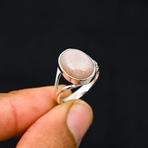 Sunstone Silver Ring, 925 Solid Silver Ring, Oval Gemstone Ring, Women Silver Ring, Handmade Jewelry Ring Healing Crystal Ring, Gift For Mom