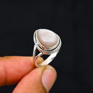Sunstone Silver Ring, 925 Solid Silver Ring, Oval Gemstone Ring, Women Silver Ring, Handmade Jewelry Ring Healing Crystal Ring, For Her