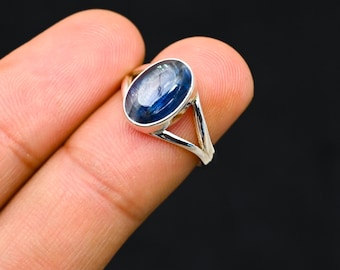 Kyanite Silver Ring, Natural Kyanite Gemstone Silver Ring, Solid 925 Silver Ring For Women And Men, Kyanite Ring For Gift, Gift For Birthday