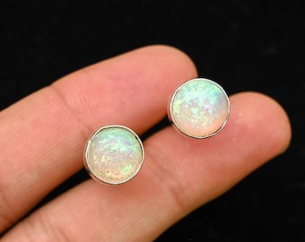 Ethiopian White Opal Cufflinks Solid Silver Cufflinks Silver Fire Opal Cuff links High Quality Ethiopian Opal Fire Opal Silver Cufflinks