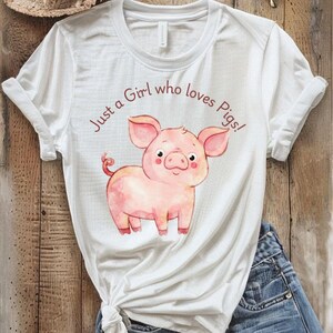 Cute Pig Lover T-Shirt, Funny Animal Tee, Gift for Pig Fans, Farm Animal Apparel, Casual Wear