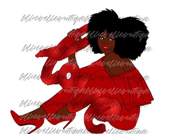 Valentine's Day African American Woman PNG SVG Print Then Cut Cricut Silhouette Sublimation