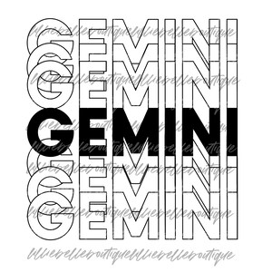 Gemini Echo Astrology PNG Sublimation Print Then Cut Cricut Silhouette