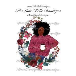 Vintage Christmas Sweater African American Woman Christmas Cricut Silhoutte PNG Sublimation Print Then Cut
