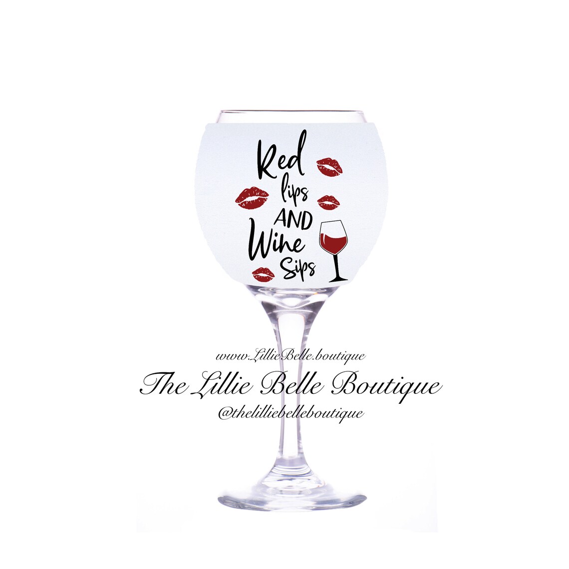 Red Lips Wine Glass Koozie Wine Glass Sleeve Wine Glass Cozy Etsy