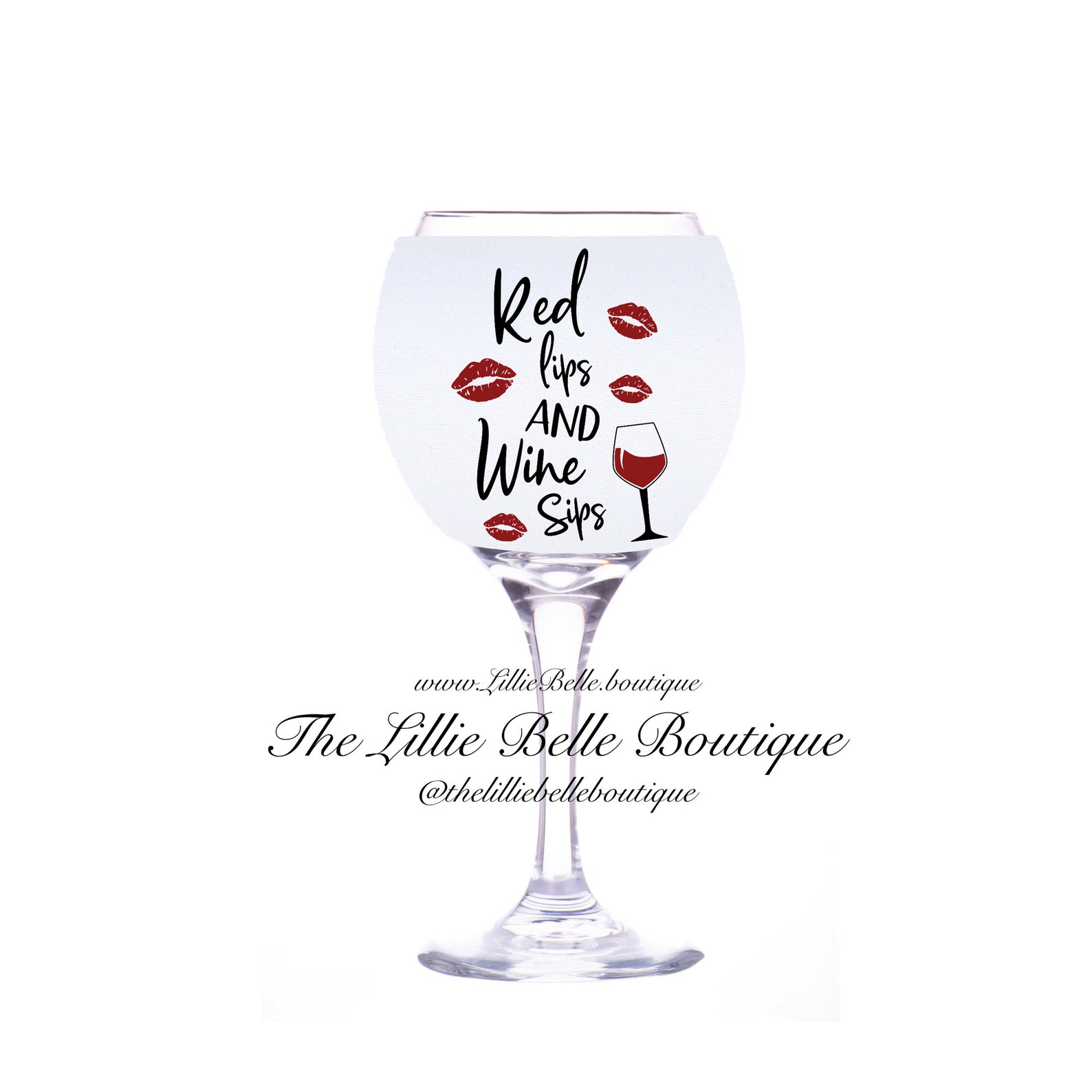 Red Lips Wine Glass Koozie Wine Glass Sleeve Wine Glass Cozy Etsy