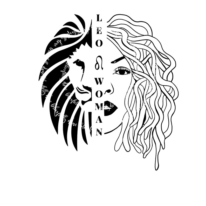Download Leo Woman with Dreadlocks ... African American Woman PNG SVG | Etsy