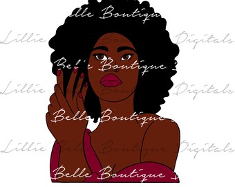 My Hands ... African American Woman with Afro Color PNG SVG , Cricut , Silhouette