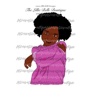 Jaz African American Girl Child Back To School  PNG Print Then Cut Cricut Silhouette Sublimation