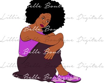 Veil ... African American Woman with Afro Color PNG SVG , Cricut , Silhouette