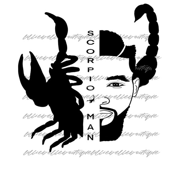 Scorpio Man ... African American Man Astrology PNG SVG Cricut Silhoutte