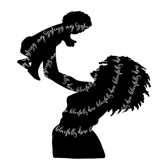 Download African American Mother & Baby Silhouette PNG SVG | Etsy
