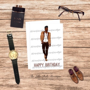 His Day Birthday Card African American Man Birthday Card For Him Greeting Card Happy Birthday Card African American Birthday Card Black King