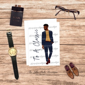 Classic Birthday Card African American Man Birthday Card For Him Greeting Card Happy Birthday Card African American Birthday Card Black King