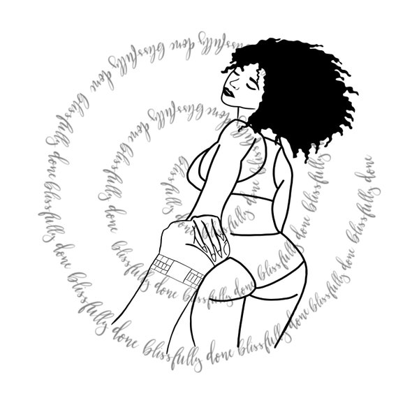 A Lover's Touch ... Curvy African American Woman PNG SVG