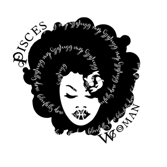 Download Pisces Woman ... African American Woman PNG SVG | Etsy
