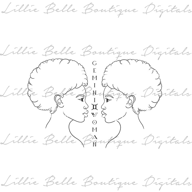 Download Gemini Woman ... African American Woman PNG SVG | Etsy